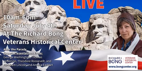 Mount Rushmore and Amelia Earhart at the Bong Center