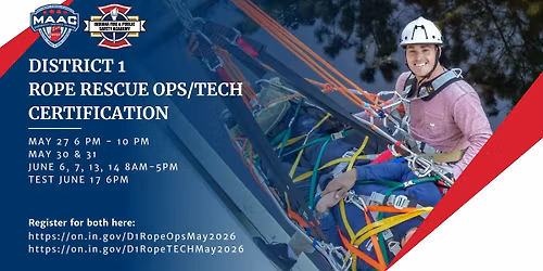 DISTRICT 1ROPE RESCUE OPS\/TECH CERTIFICATION COURSE