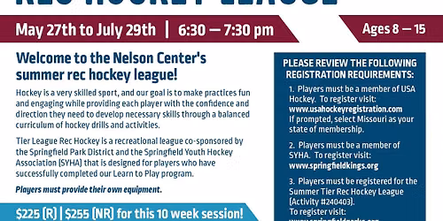 Nelson Center Summer Tier Rec Hockey League