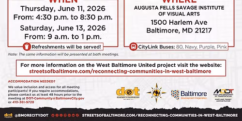 West Baltimore United Public Workshop (Thursday)