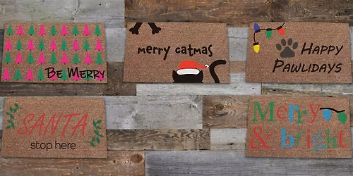 Holiday doormat painting class at The Vineyard at Hershey