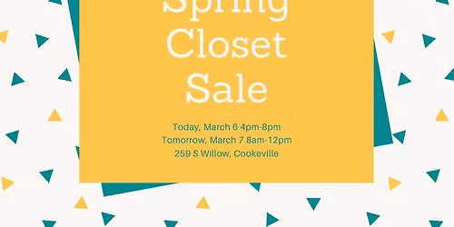 Spring Closet Cleanout Community Sale