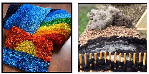 Rug Making Day Course - Rag Rugs and Raw Fleece Peg Loom FULL