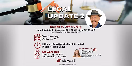 Copy of Legal Update 2 - Course #10112-RENE - 4 Hr CE
