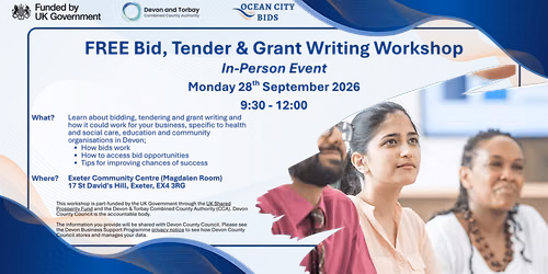 Devon Health & Social Care Bid & Grant Workshop (In-Person)