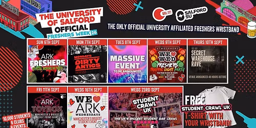 SALFORD UNIVERSITY - OFFICIAL - All Access Freshers Wristband 2026 \ud83c\udf9f\ufe0f 