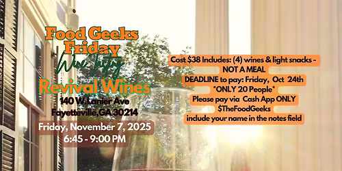 Food Geeks Friday Wine Tasting