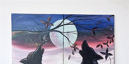 Magical Wolves Paint & Sip Class- Date Night!
