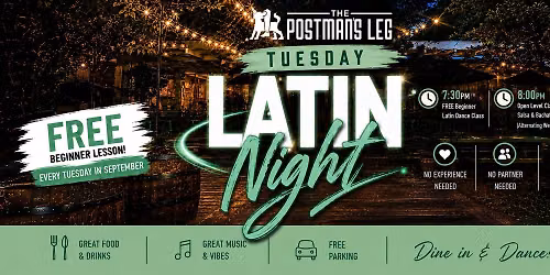 TUESDAY Latin Night at The Postman's Leg - Glenfield