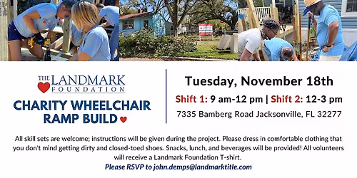 The Landmark Foundation Charity Ramp Build