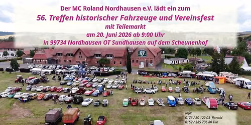 56. Treffen historischer Fahrzeuge und Vereinsfest mit Teilemarkt