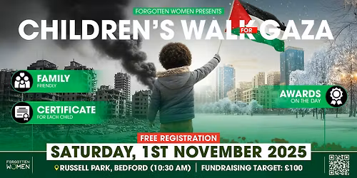Children\u2019s Walk for Gaza with Picnic in Bedford