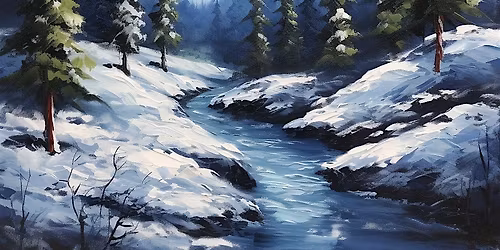 Snowy Mountain - A Paint Along (like Paint and Sip)