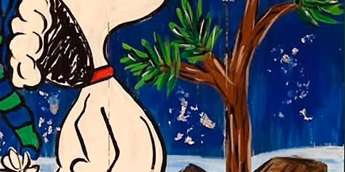 Holiday Snoopy Wood Painting at Bodega Beer Co