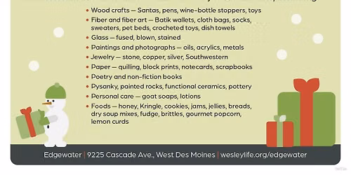 Edgewater Holiday Mart - Sat, Nov 7, 2026