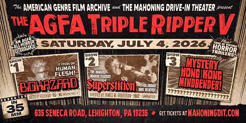 AGFA Triple Ripper V: BIOHAZARD + SUPERSTITION + CREATURE (on 35mm)