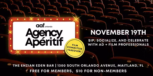 Agency Ap\u00e9ritif: Connect w\/Ad & Film Professionals @ The Enzian Eden Bar