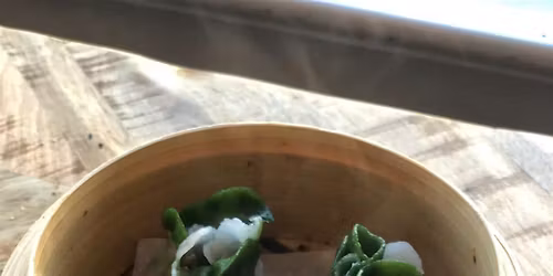 Make Dim Sum: BakChoy Dumplings,Steamed rice rolls & spring rolls w tea!