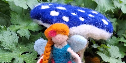 Needle felted Toadstool or Pumpkin Fairy