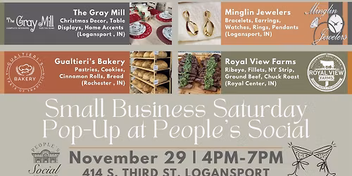 Small Business Saturday - Pop Up Shops