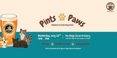 Pints 4 Paws - Adoption and Fundraising Event for King's Harvest Pet Rescue