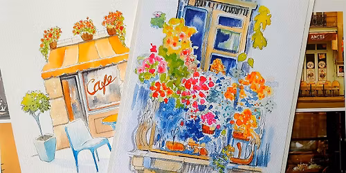 Travel Sketchbooks - Cafe Scenes and Balconies