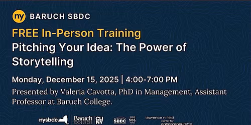 Pitching Your Idea: The Power of Storytelling [IN-PERSON]