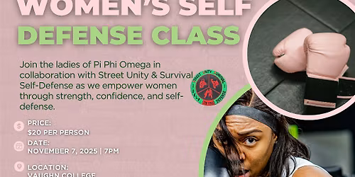 Pi Phi Omega Women's Self Defense Class