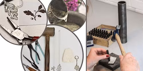 Pewter jewellery workshop using cuttlefish casting technique