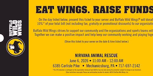 Buffalo Wild Wings Fundraiser - Nirvana Animal Rescue