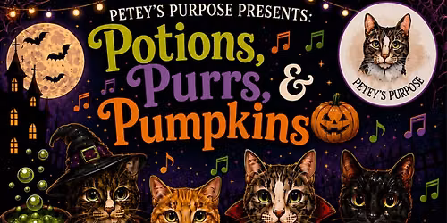 Petey's Purpose Rescue Presents: Potions, Purrs, & Pumpkins- Music Bingo!