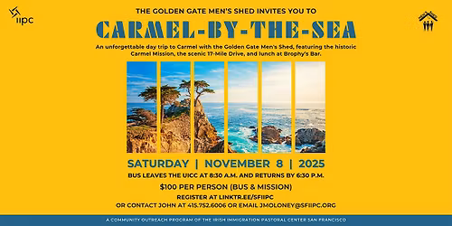 Men's Shed Day Out to Carmel-by-the-Sea  | Saturday, November 8, 2025