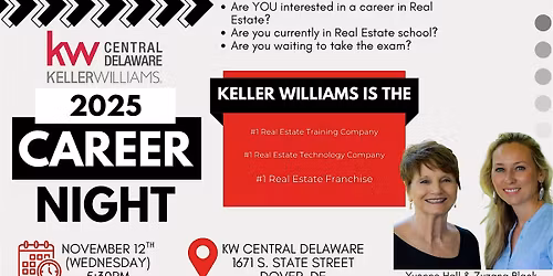 kw Real Estate Career Night with Yvonne Hall and Zuzana Black
