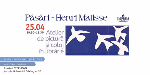 Atelier de pictur\u0103 \u0219i colaj \u00een Libr\u0103rie