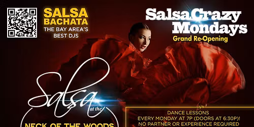SalsaCrazy Mondays Dance Party Only (Classes Resume Next Month Sign up Now)