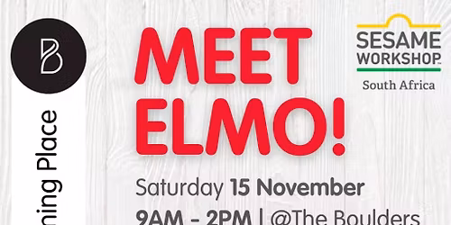 MEET ELMO at Boulders Shopping Centre!\u2764\ufe0f