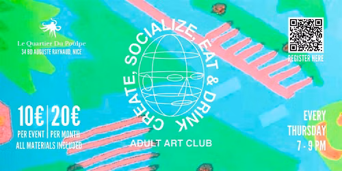 Creative Apero & Social Art Night at Le Quartier du Poulpe (Nice, FR)