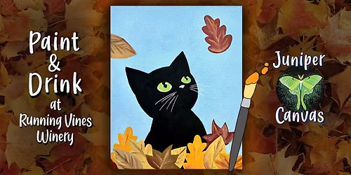 Paint & Drink at Running Vines Winery: Cat in Leaves