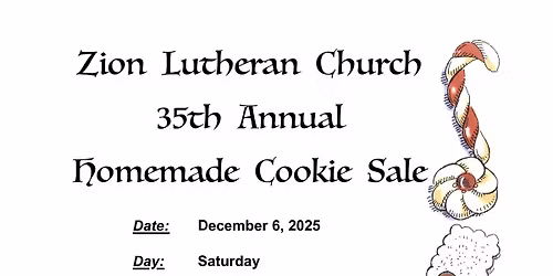 Zion's 35th Annual Homemade Cookie Sale