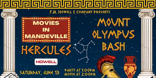 Movies in Mandeville: Disney\u2019s HERCULES with Mount Olympus Bash