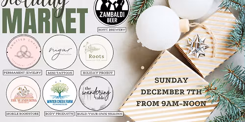 Holiday Market @ Zambaldi Beer