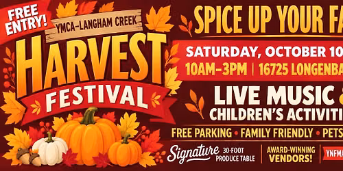 \ud83c\udf42YMCA-LANGHAM CREEK HARVEST FEST  & FARMERS MARKET 