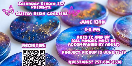 Saturday Studio 757: Glitter Resin Coasters