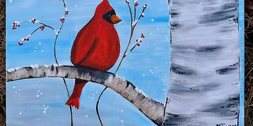 Winter Cardinal Paint & Sip Night