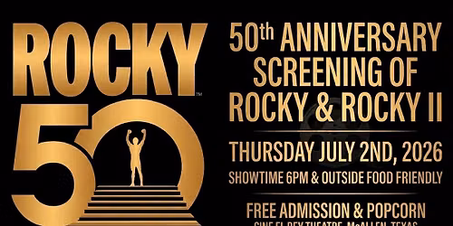 50th Anniversary of Rocky & Screening of Rocky II Double Feature at Cine El Rey