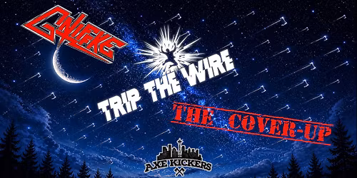 Rockin' out with 3 bands while throwing axes! Gniffke, Trip The Wire & The Cover-Up at Axe Kickers.