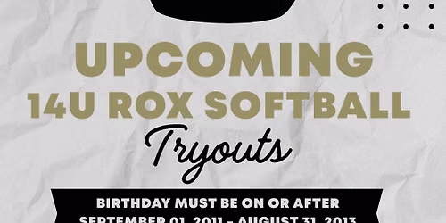 14U ROX Softball Tryouts