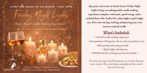 Friday Night Lights: Happy Hour Candle Making Experience