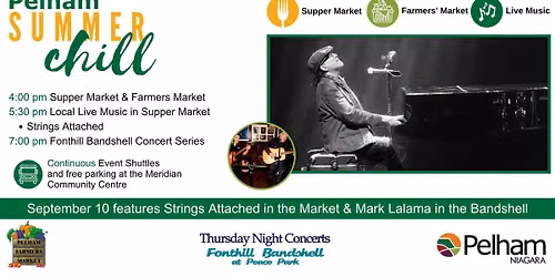 Pelham Summer Chill with Strings Attached in the Market & Mark Lalama in the Bandshell