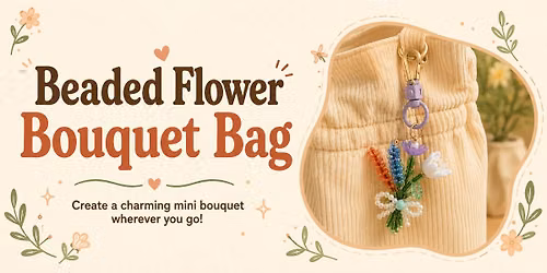 Beaded Flower Bouquet Bag Charm